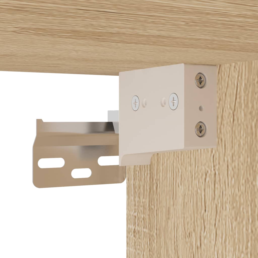Noptiera cu lumini LED montata pe perete, stejar sonoma — imaginea 11