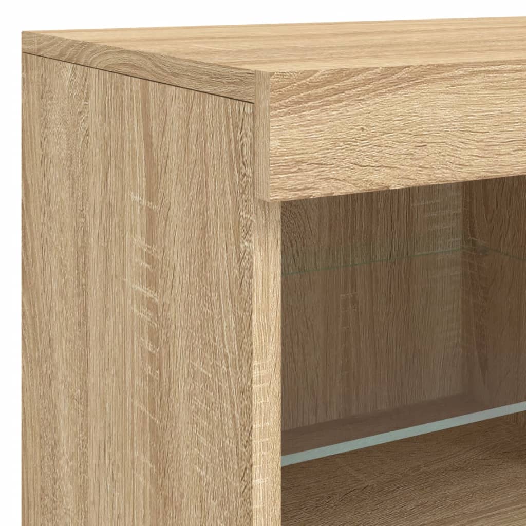 Servanta cu lumini LED, stejar sonoma, 81x37x67 cm — imaginea 10