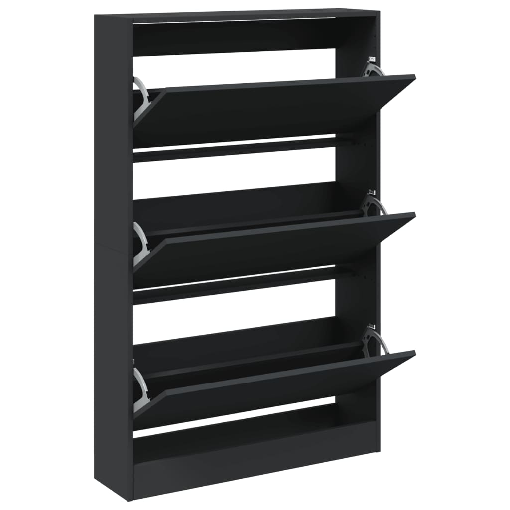 Pantofar, negru, 80x21x125,5 cm, lemn compozit