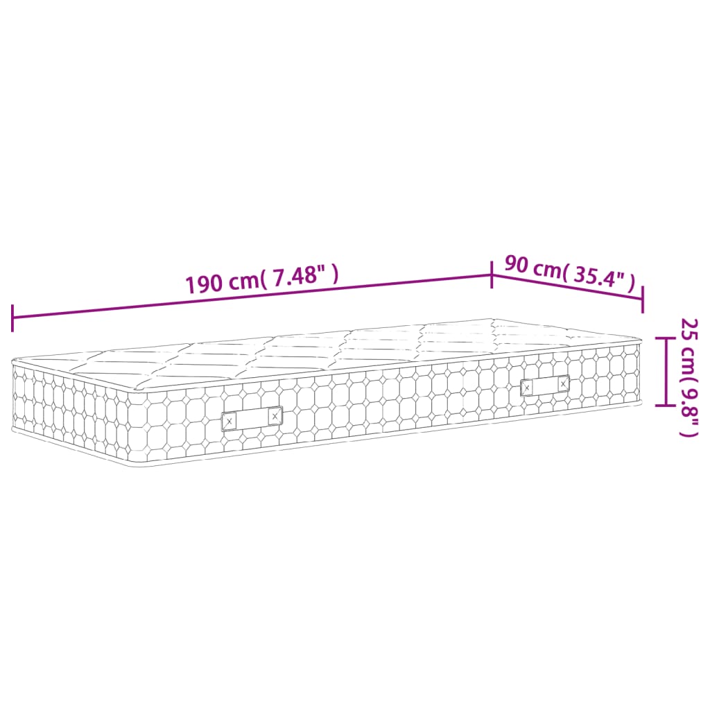 Saltea cu arcuri buzunare Single Size fermitate medie 90x190 cm — imaginea 7