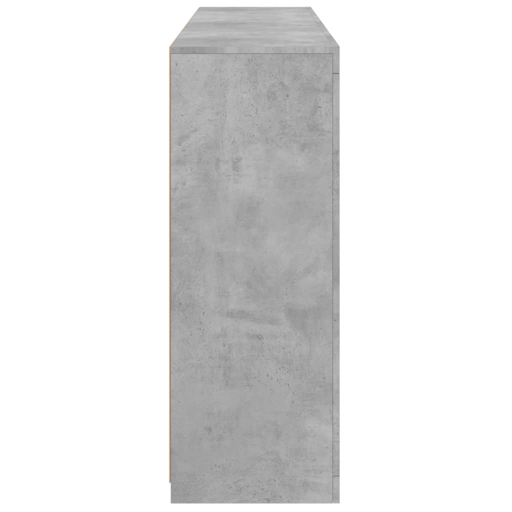 Servanta cu lumini LED, 3 buc., gri beton, lemn prelucrat — imaginea 9