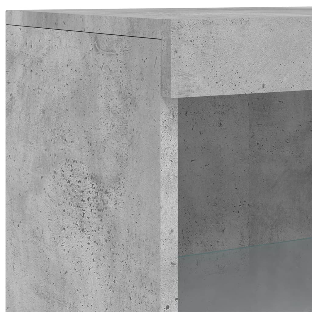 Servanta cu lumini LED, 3 buc., gri beton, lemn prelucrat — imaginea 11