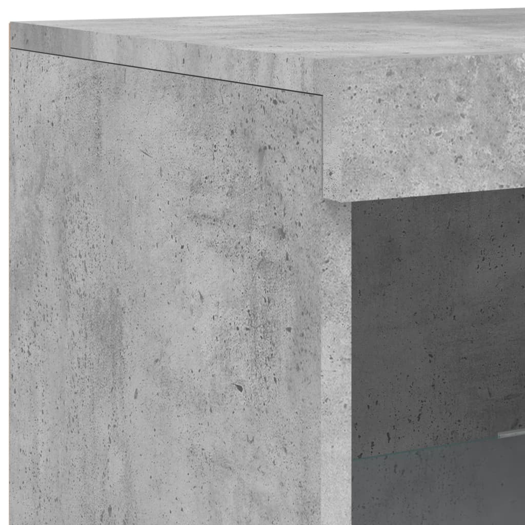 Servanta cu lumini LED, 3 buc., gri beton, lemn prelucrat — imaginea 12