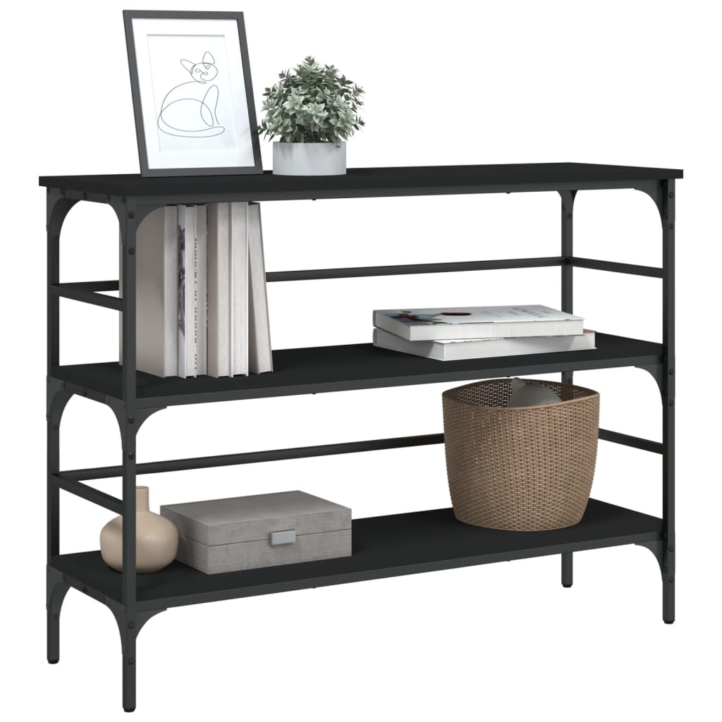 Masuta consola, negru, 100x32x75 cm, lemn compozit — imaginea 4