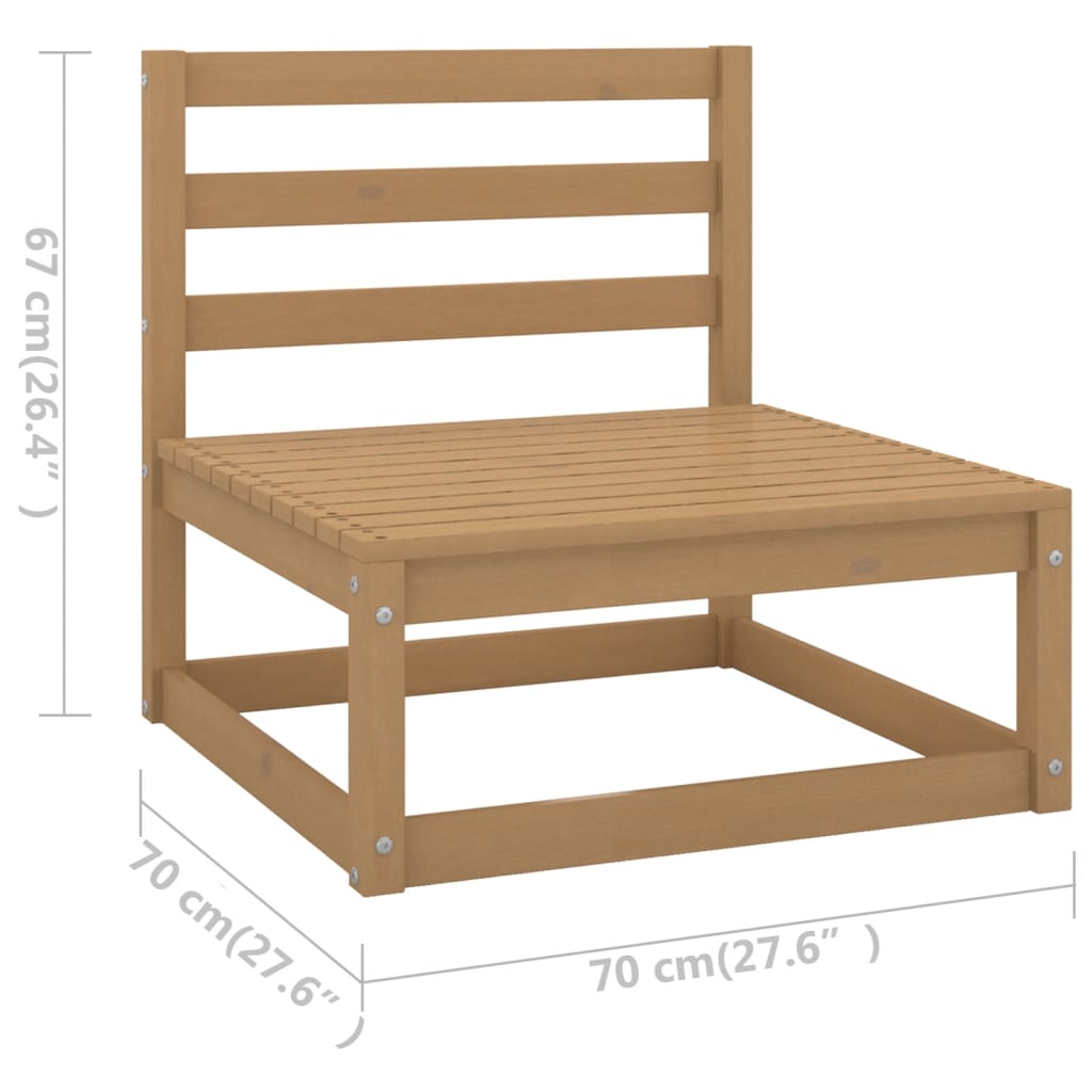 Set mobilier de gradina, 10 piese, maro miere, lemn masiv pin — imaginea 10