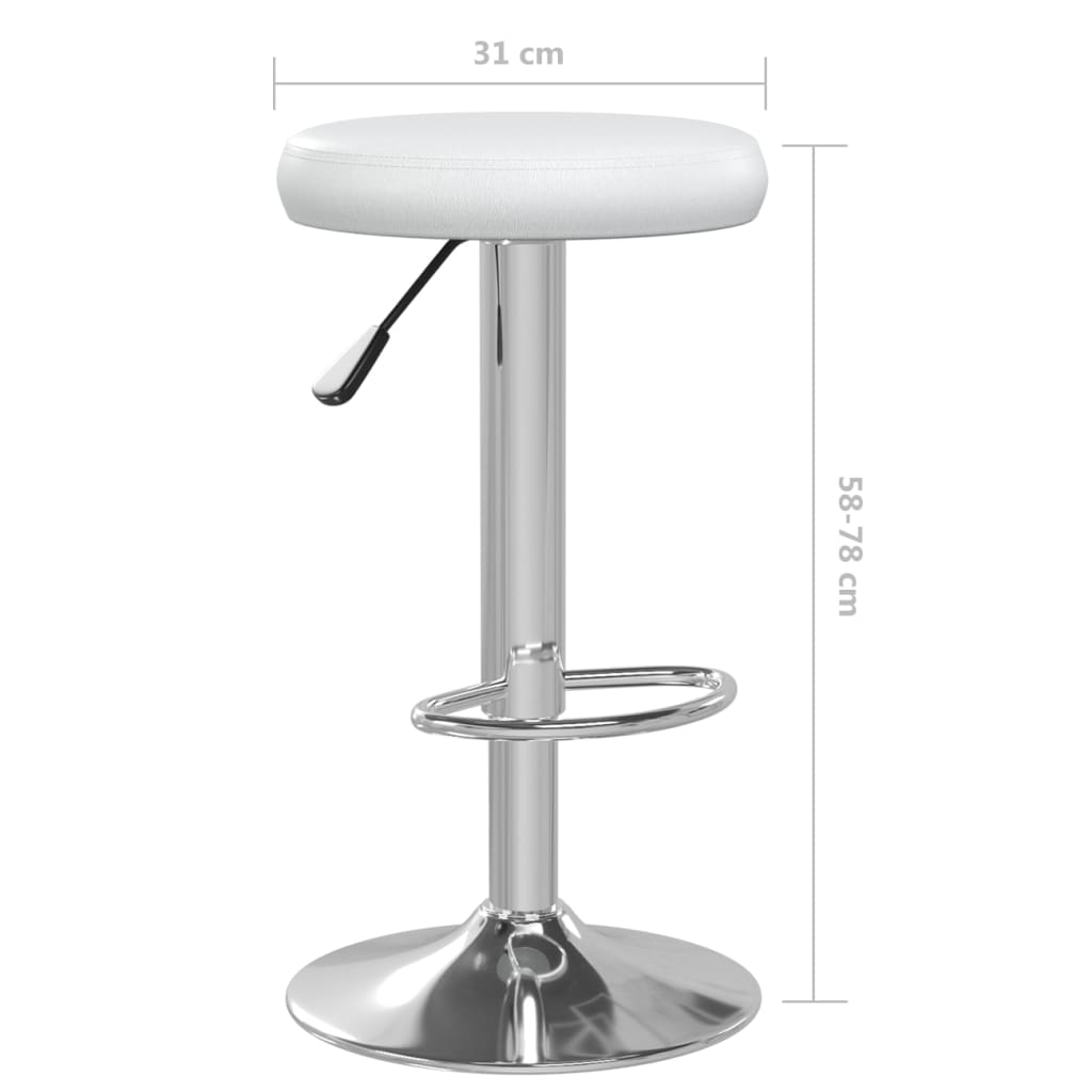 Scaune de bar, 2 buc., alb, piele ecologica — imaginea 9