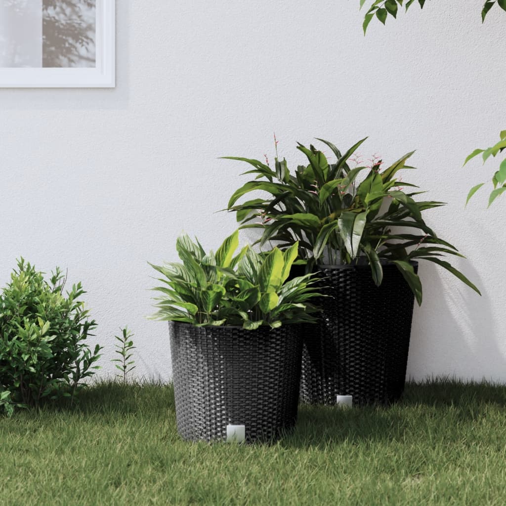 Jardiniera cu interior detasabil, antracit 15 / 15,3 L PP ratan — imaginea 2