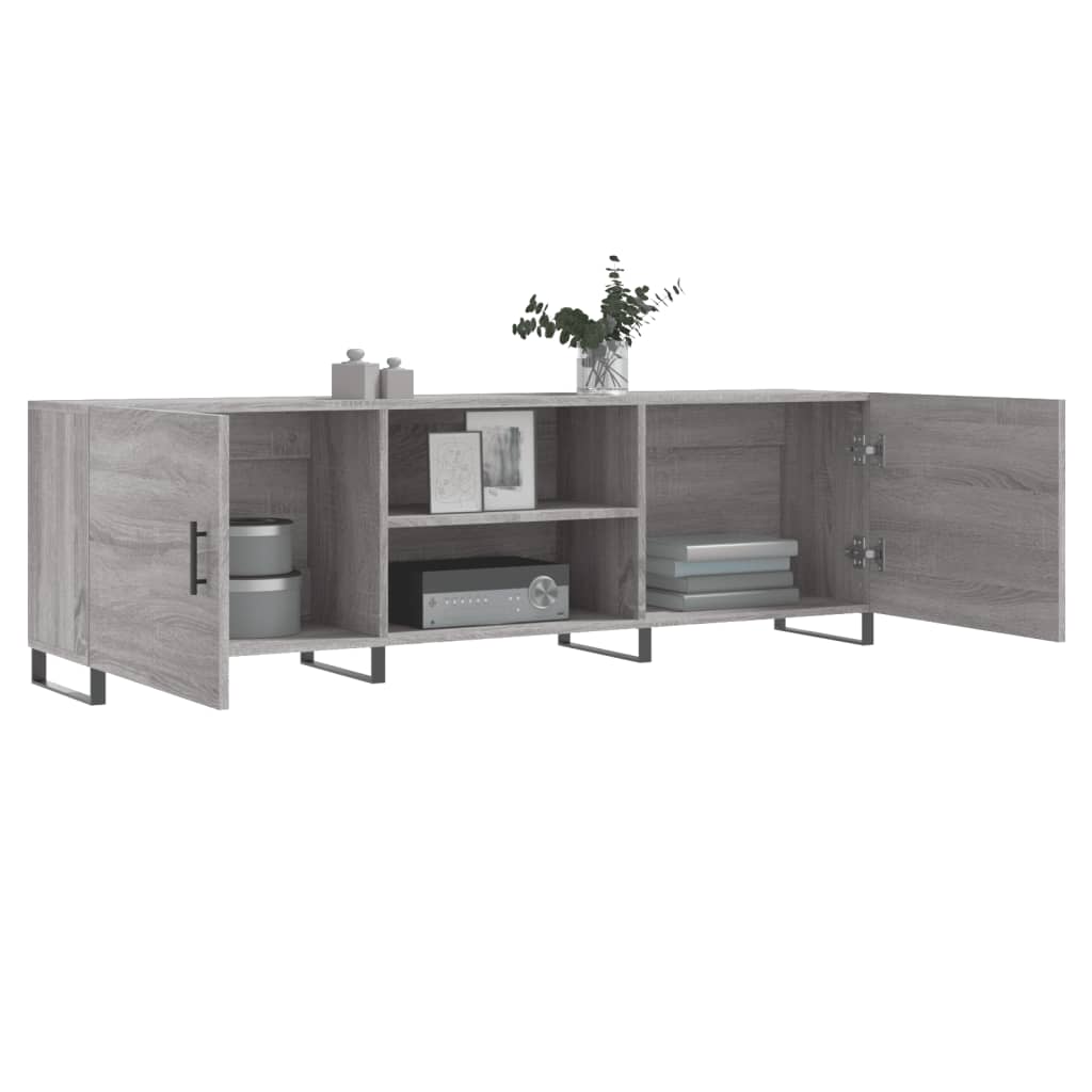 Comoda TV, gri sonoma, 150x30x50 cm, lemn compozit — imaginea 4