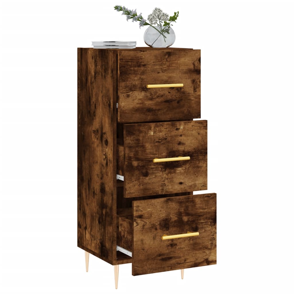 Servanta, stejar fumuriu, 34,5x34x90 cm, lemn compozit — imaginea 4