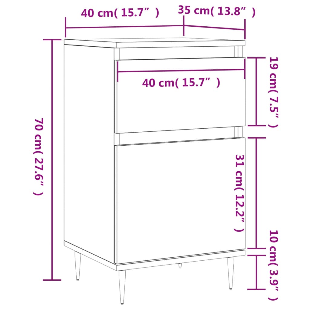 Servanta, stejar sonoma, 40x35x70 cm, lemn prelucrat — imaginea 12