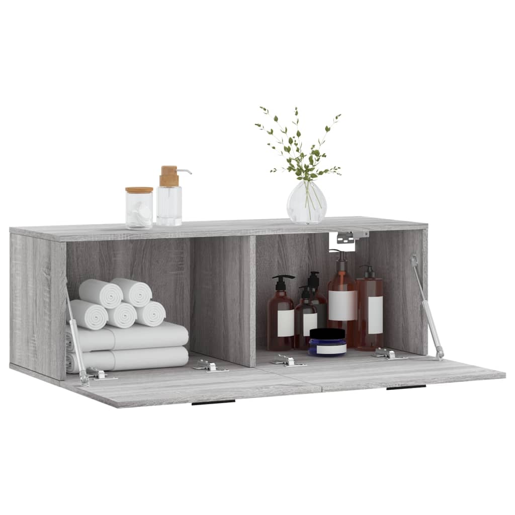 Dulap de perete, gri sonoma, 100x36,5x35 cm, lemn prelucrat — imaginea 4
