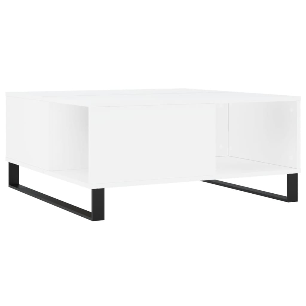 Masuta de cafea, alb, 80x80x36,5 cm, lemn prelucrat — imaginea 6