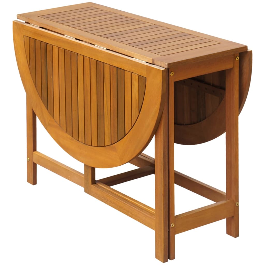 Set mobilier de exterior pliabil, 5 piese, lemn masiv de acacia — imaginea 3
