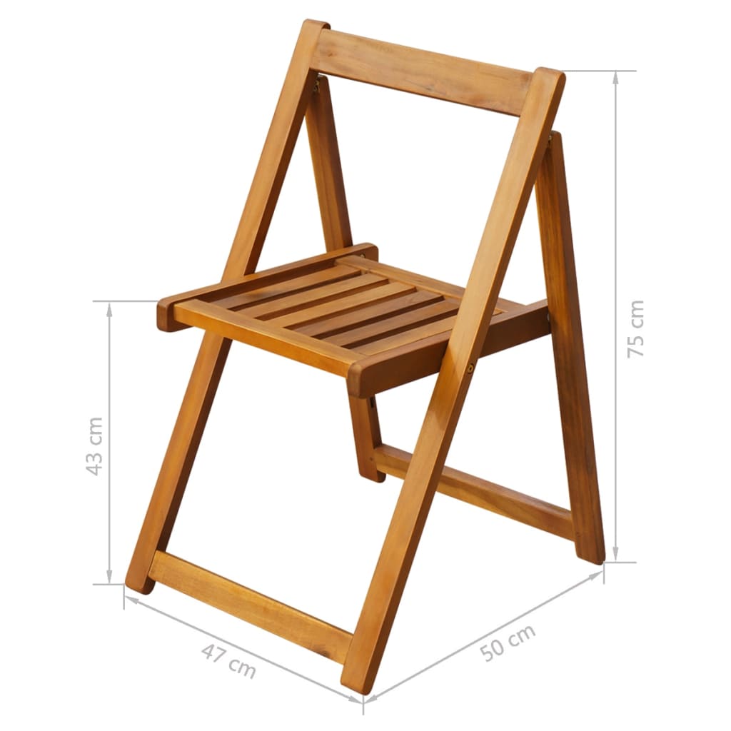 Set mobilier de exterior pliabil, 5 piese, lemn masiv de acacia — imaginea 11
