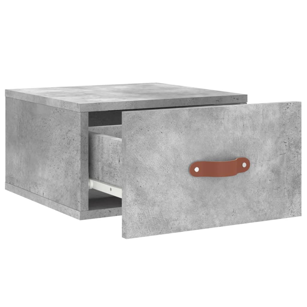 Noptiera de perete, gri beton, 35x35x20 cm — imaginea 6