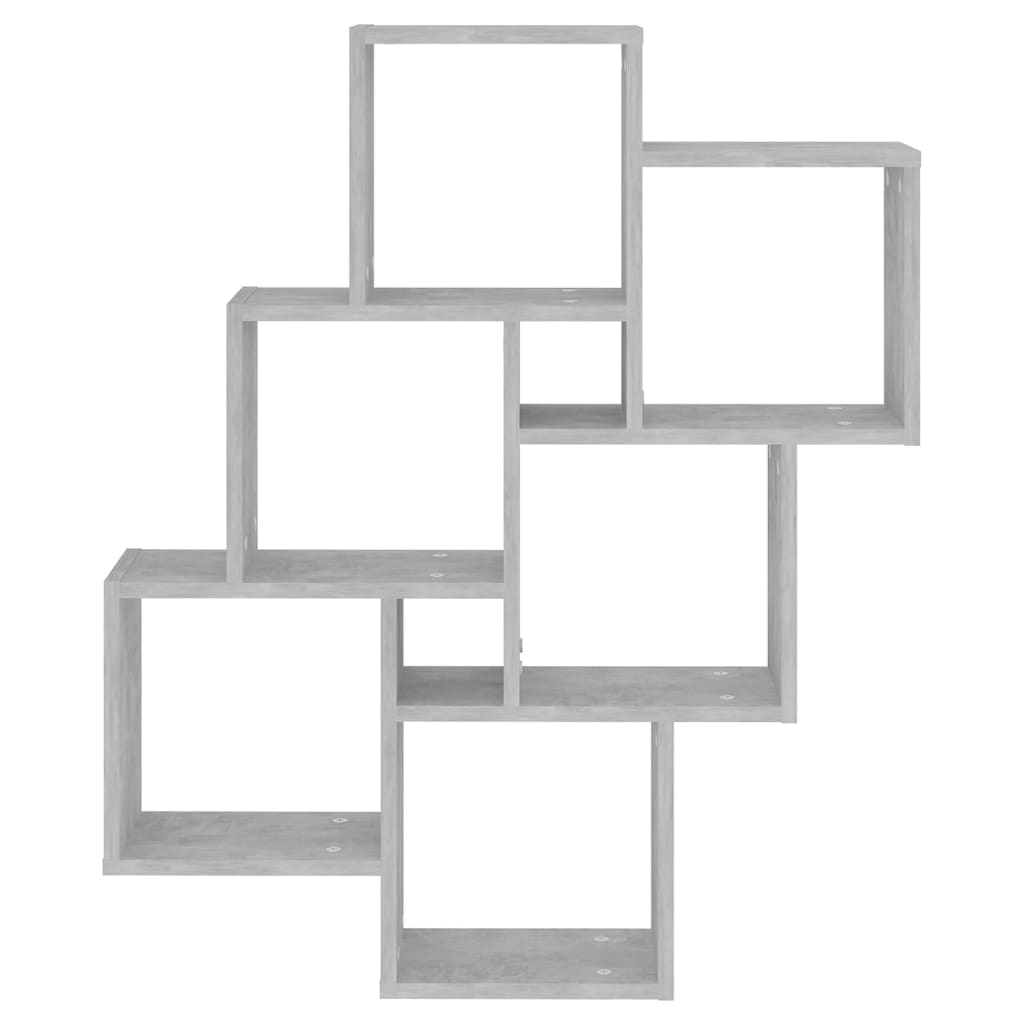 Raft de perete cub, gri beton, 78x15x93 cm, PAL — imaginea 4