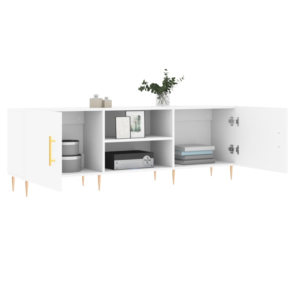 Comoda TV, alb, 150x30x50 cm, lemn compozit — imaginea 4
