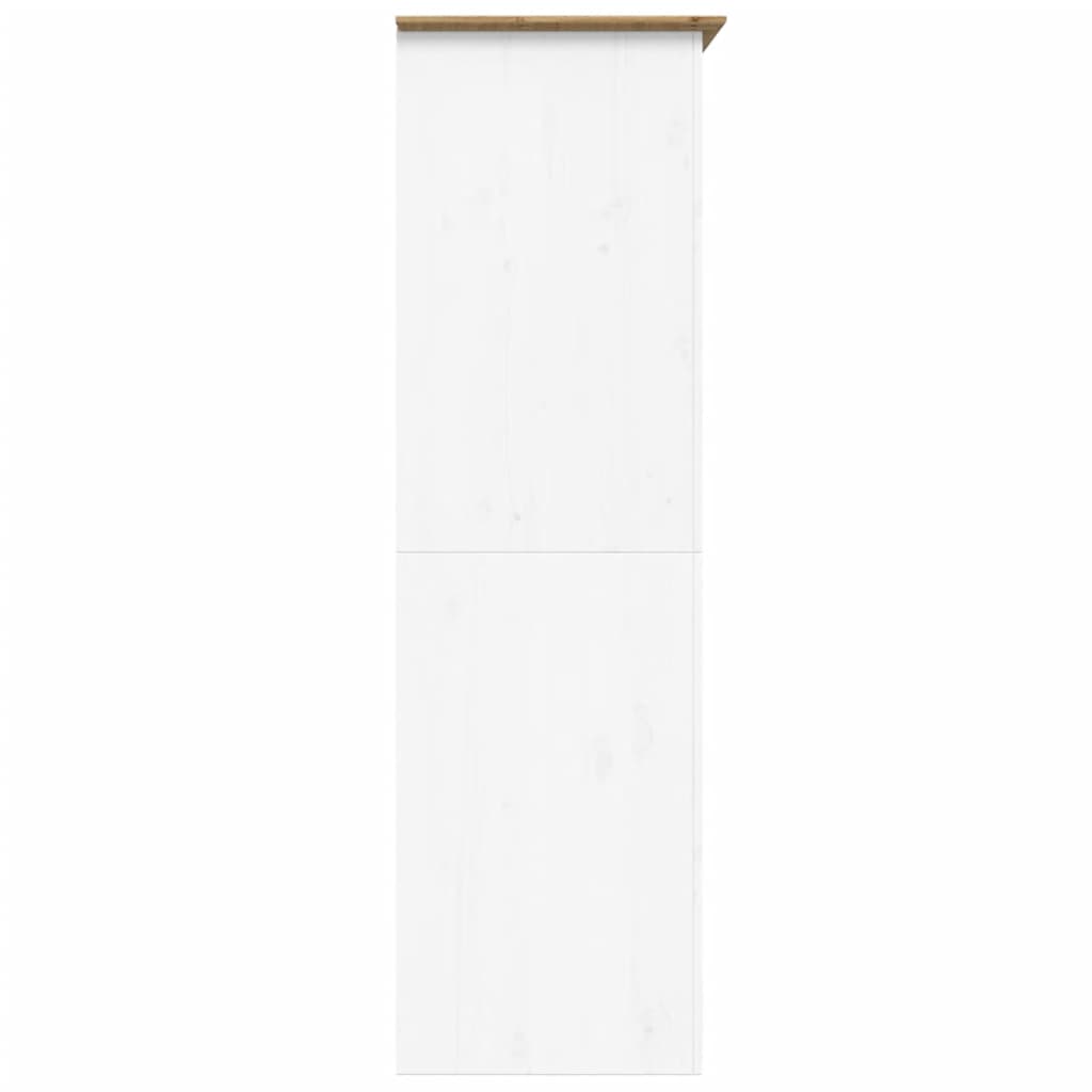 Sifonier "BODO", alb & maro, 101x52x176,5 cm, lemn masiv de pin — imaginea 5