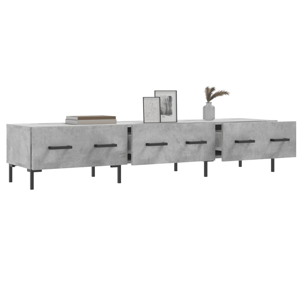 Comoda TV, gri beton, 150x36x30 cm, lemn prelucrat — imaginea 4