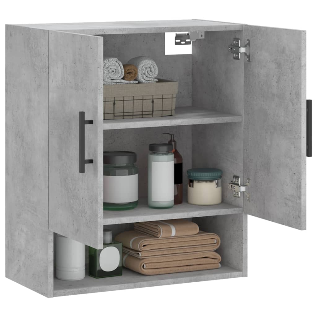 Dulap de perete, gri beton, 60x31x70 cm, lemn compozit — imaginea 4