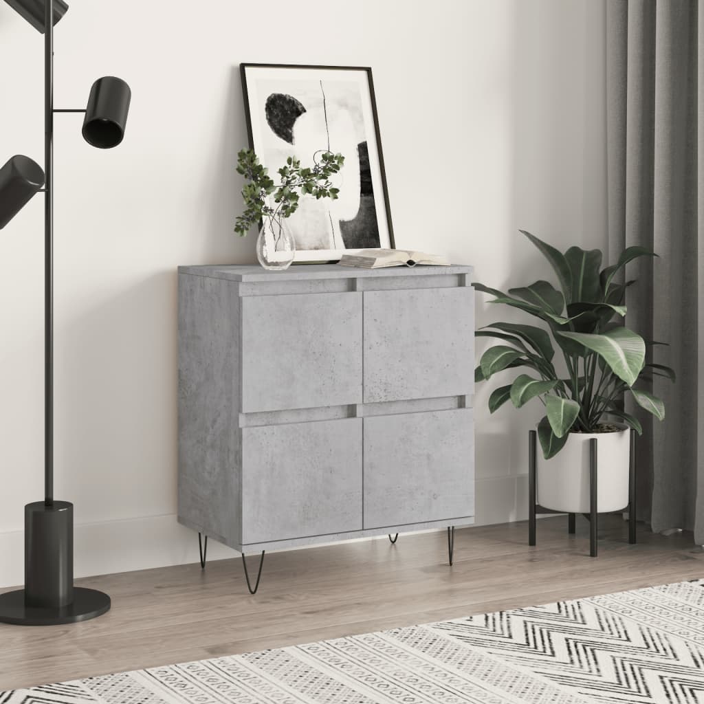 Servanta, gri beton, 60x35x70 cm, lemn prelucrat — imaginea 2