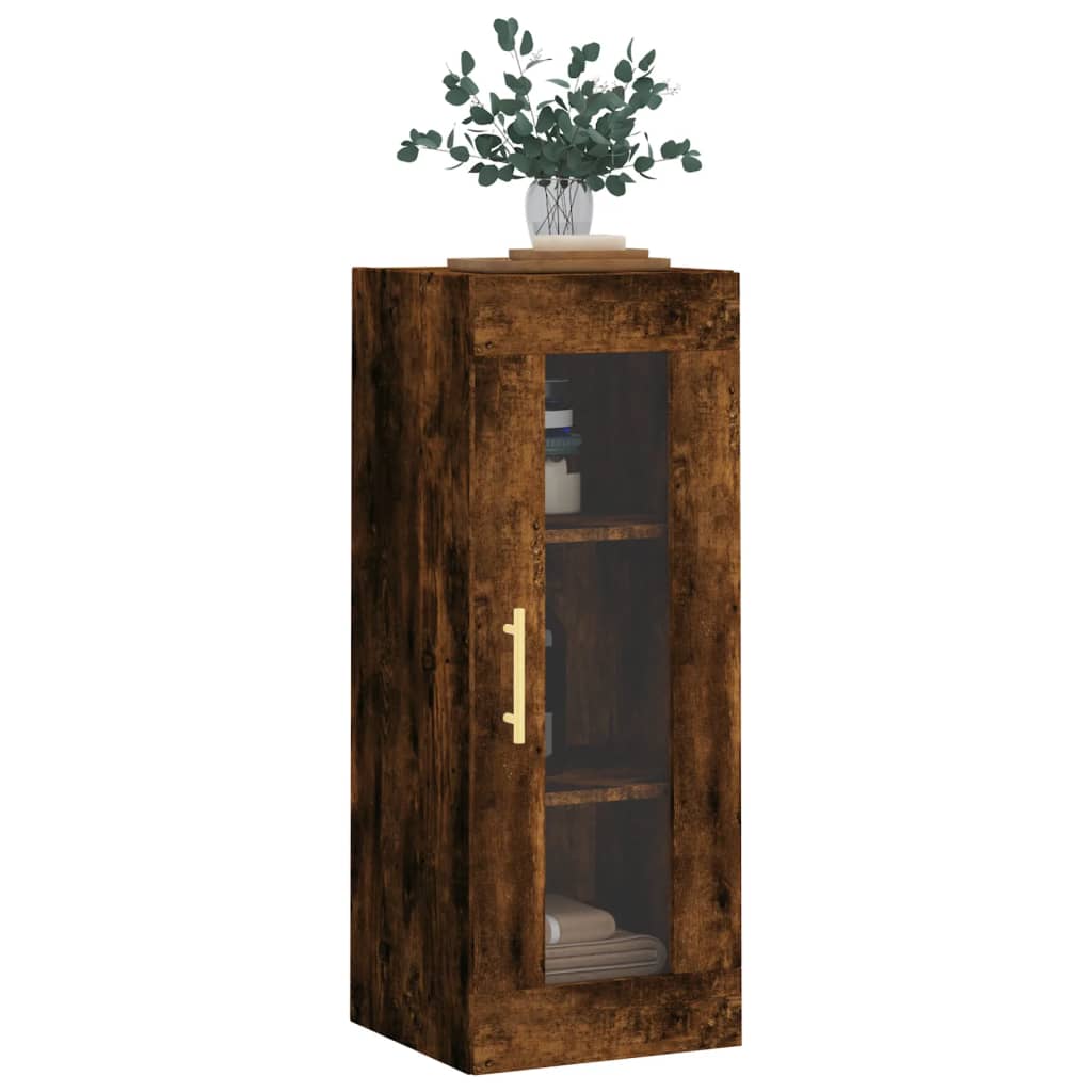 Dulap montat pe perete, stejar fumuriu, 34,5x34x90 cm — imaginea 4