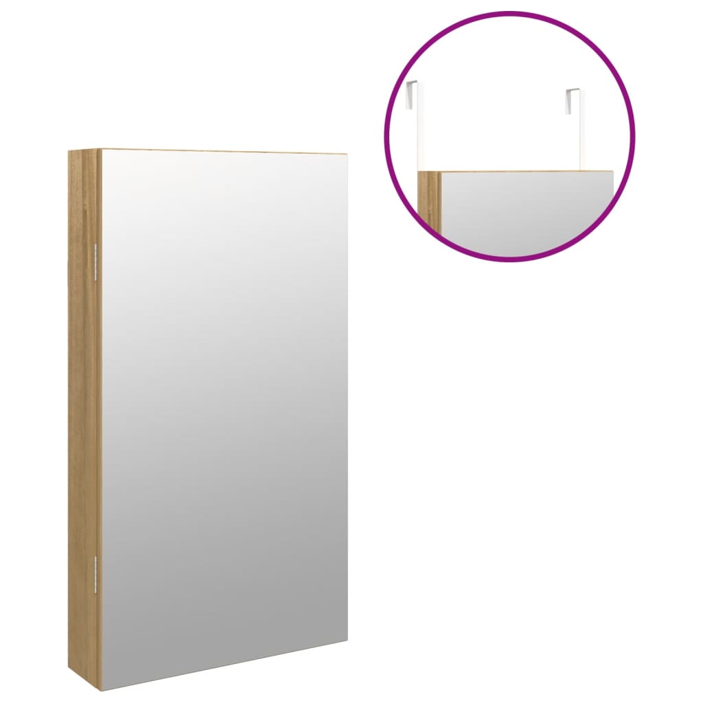 Dulap de bijuterii cu oglinda si lumini LED, montaj pe perete — imaginea 9
