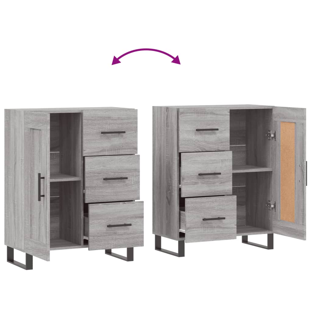 Servanta, gri sonoma, 69,5x34x90 cm, lemn compozit — imaginea 9