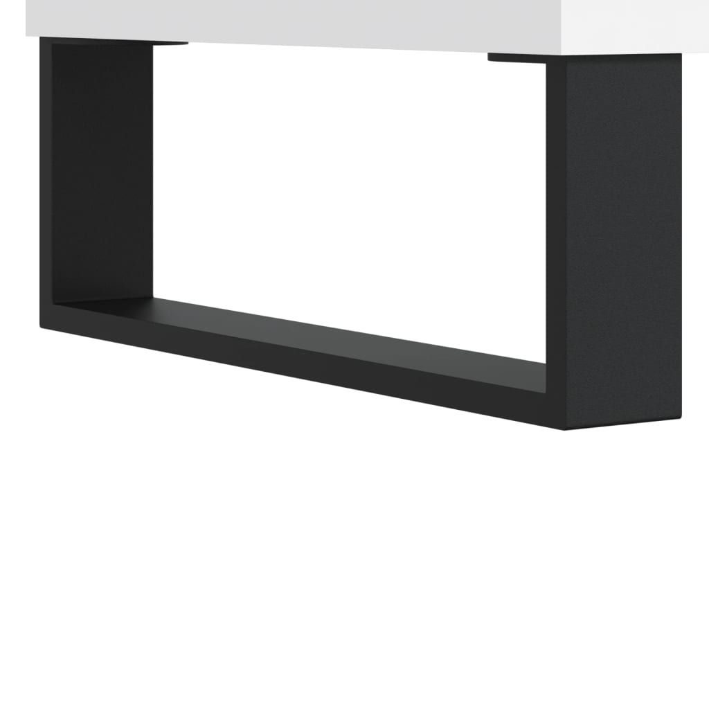 Dulap de discuri, alb, 74,5x38x48 cm, lemn prelucrat — imaginea 7