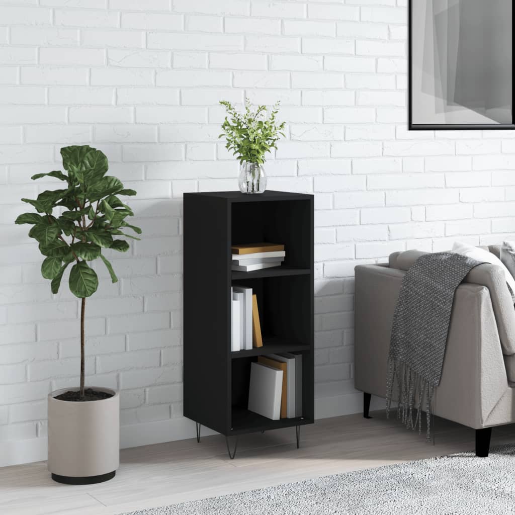Servanta, negru, 34,5x32,5x90 cm, lemn compozit — imaginea 2