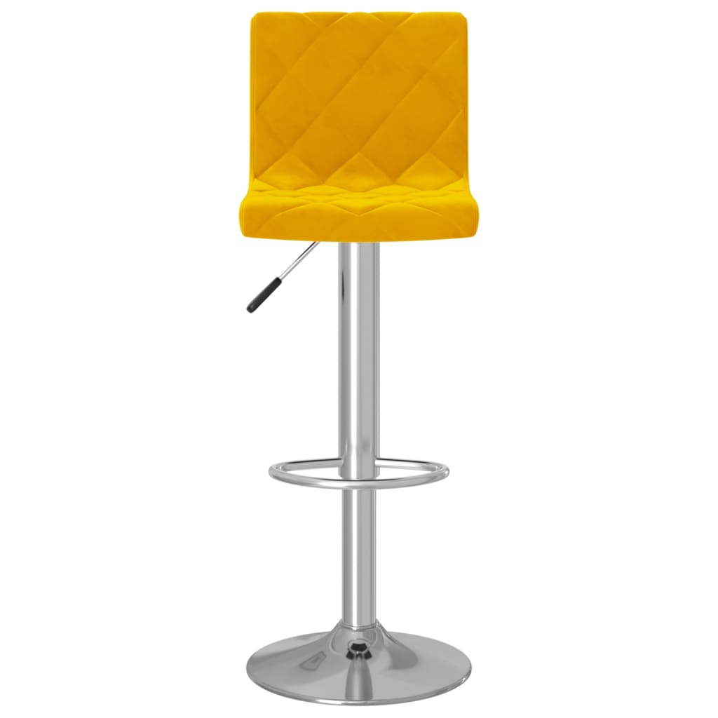 Scaune de bar, 2 buc., galben mustar, catifea — imaginea 4