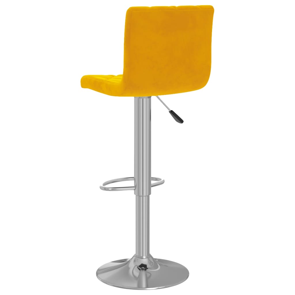 Scaune de bar, 2 buc., galben mustar, catifea — imaginea 6