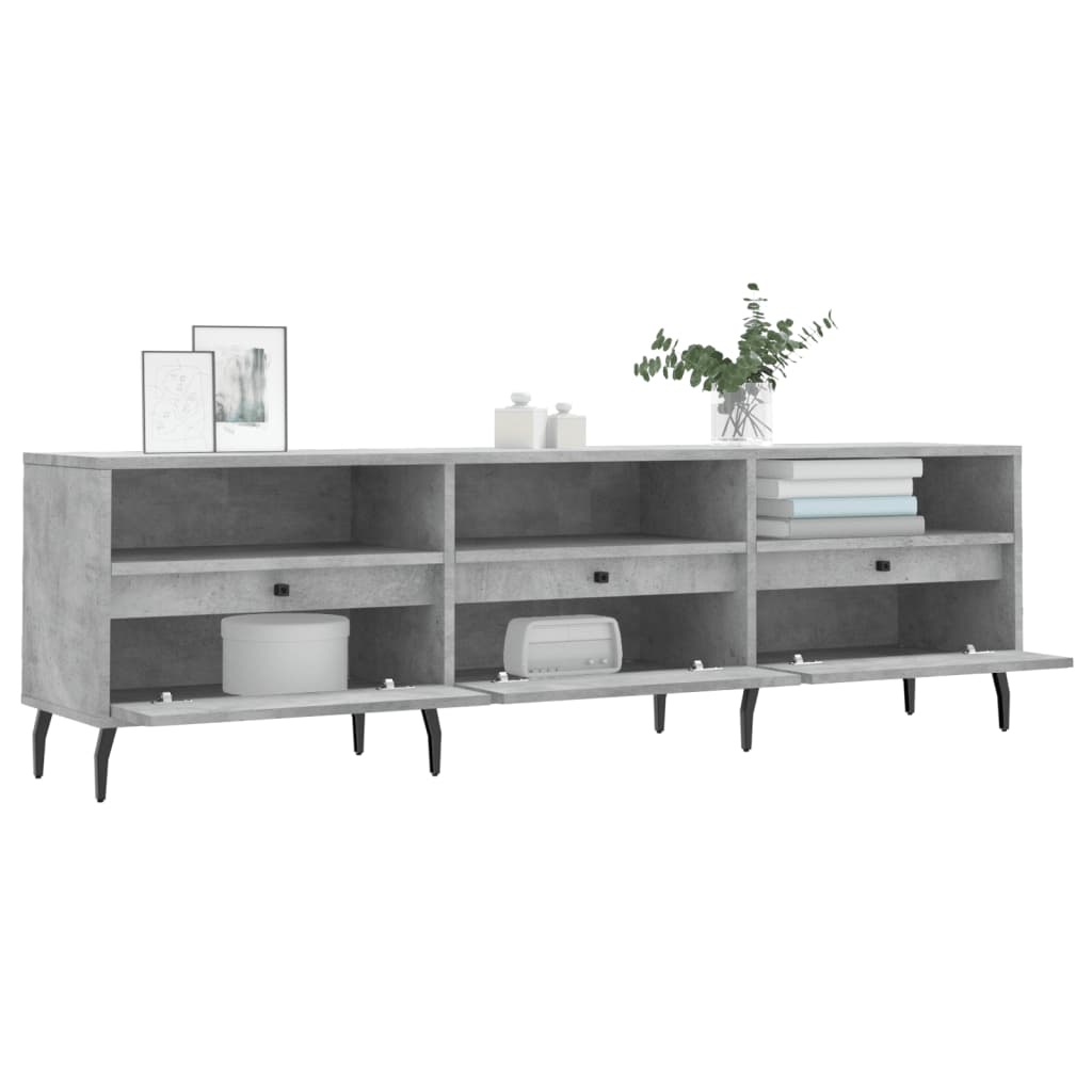 Comoda TV, gri beton, 150x30x44,5 cm, lemn prelucrat — imaginea 4