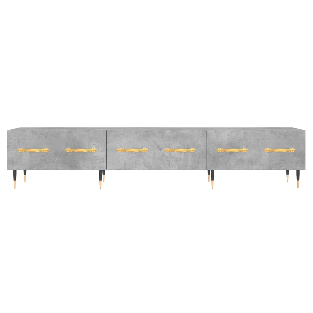 Comoda TV, gri beton, 150x36x30 cm, lemn prelucrat — imaginea 5