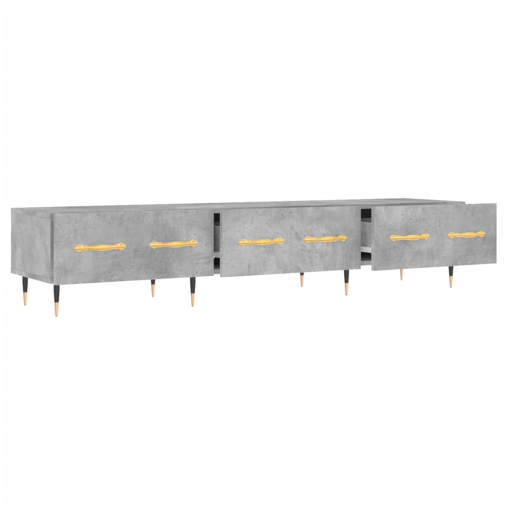 Comoda TV, gri beton, 150x36x30 cm, lemn prelucrat — imaginea 6