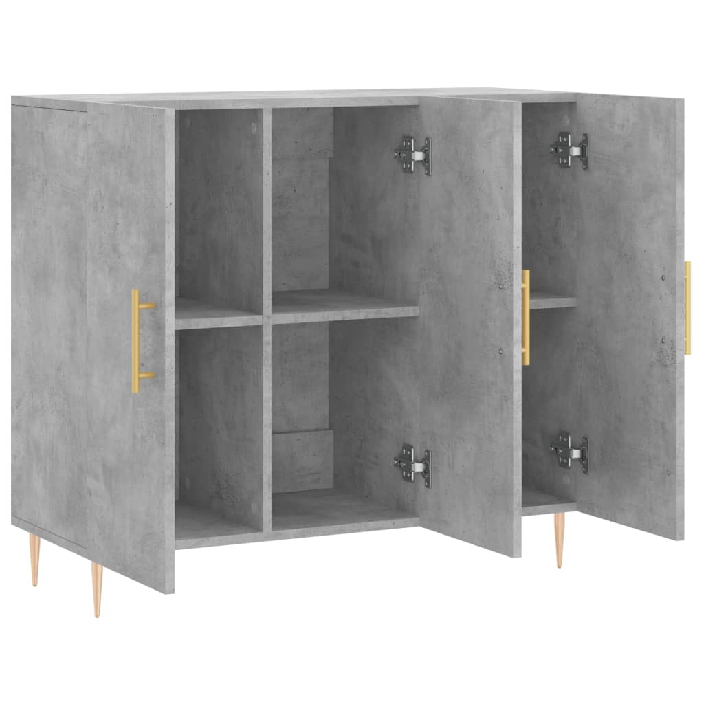 Servanta, gri beton, 90x34x80 cm, lemn compozit — imaginea 5