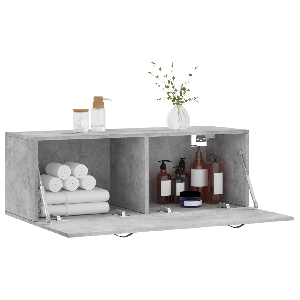 Dulap de perete, gri beton, 100x36,5x35 cm, lemn prelucrat — imaginea 4