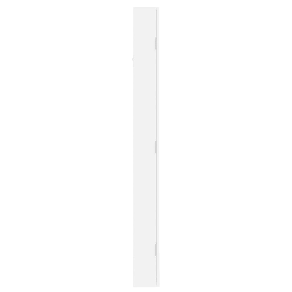 Dulap de bijuterii cu oglinda si lumini LED, de perete, alb — imaginea 5