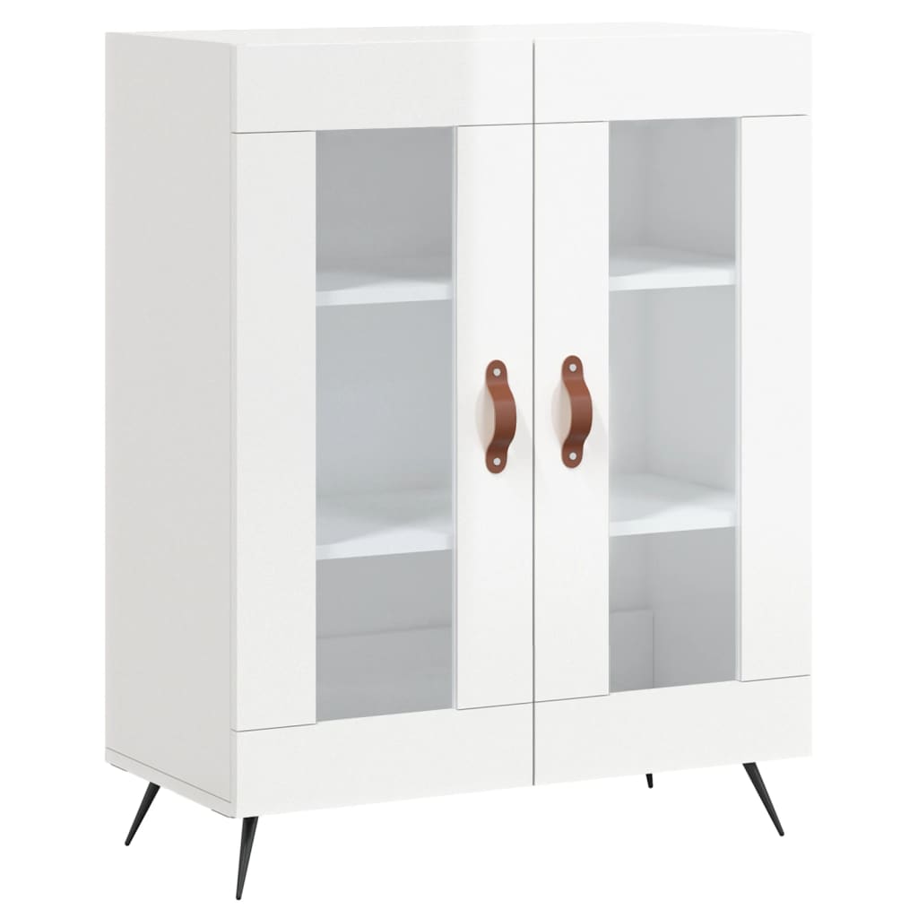 Servanta, alb extralucios, 69,5x34x90 cm, lemn compozit
