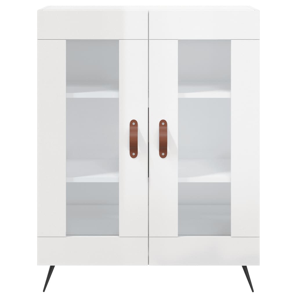 Servanta, alb extralucios, 69,5x34x90 cm, lemn compozit — imaginea 5