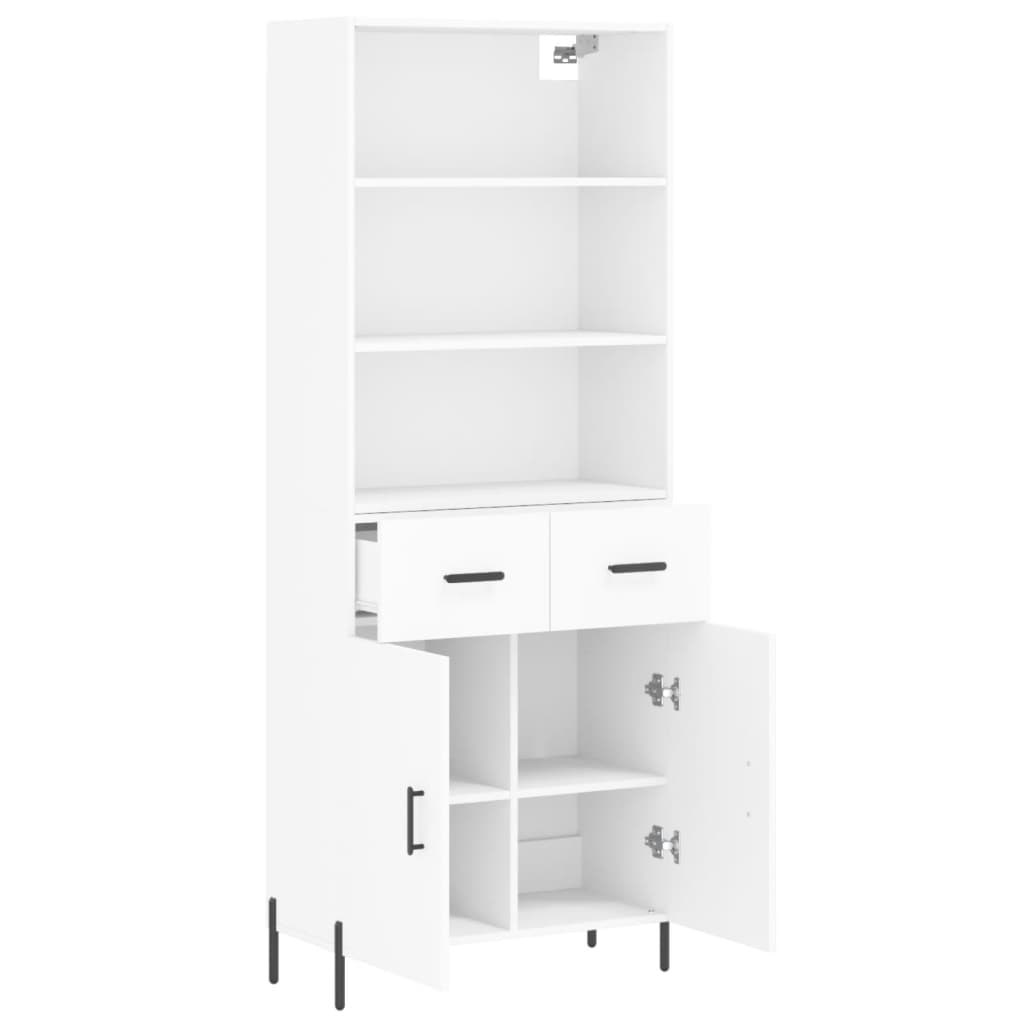 Dulap inalt, alb, 69,5x34x180 cm, lemn compozit — imaginea 4