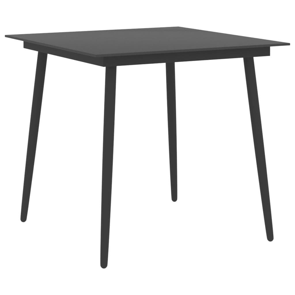 Set de masa pentru gradina, 5 piese, negru si maro — imaginea 8
