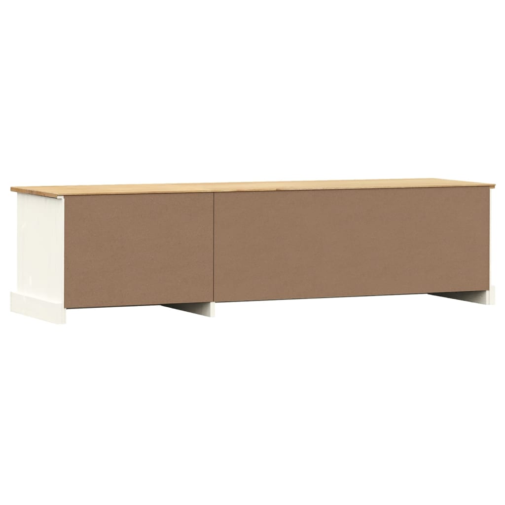 Comoda TV VIGO, alb, 156x40x40 cm, lemn masiv de pin — imaginea 7