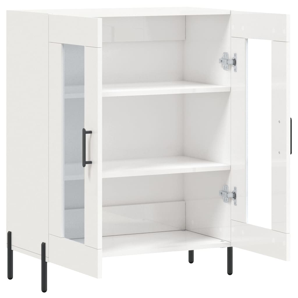 Servanta, alb extralucios, 69,5x34x90 cm, lemn compozit — imaginea 6