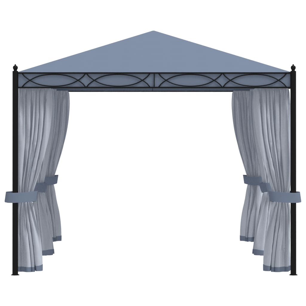 Pavilion cu ecrane din plasa, antracit, 3 x 4 m, otel — imaginea 3