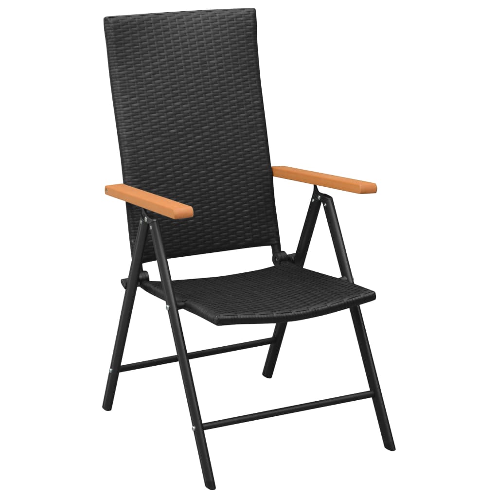 Set mobilier de gradina, 3 piese, negru si maro — imaginea 4
