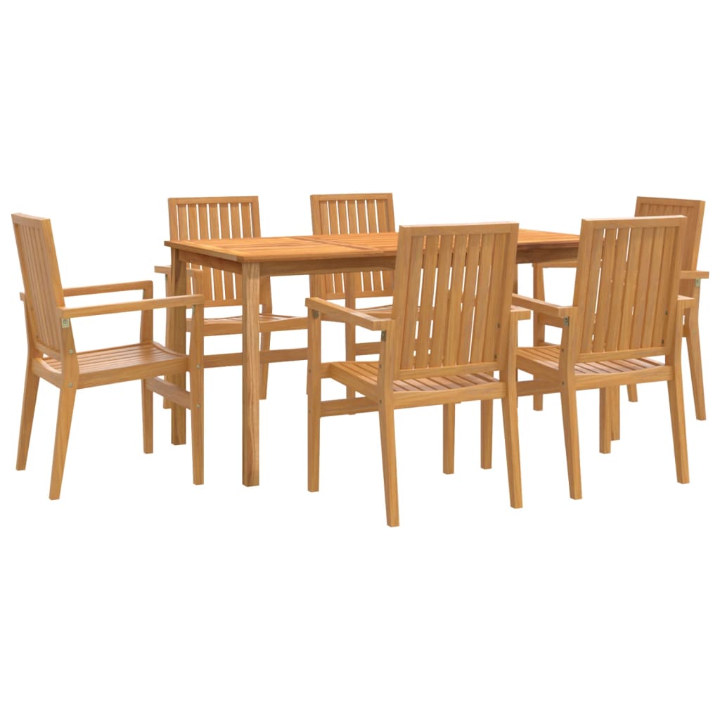 Set mobilier de gradina, 7 piese, lemn masiv de tec