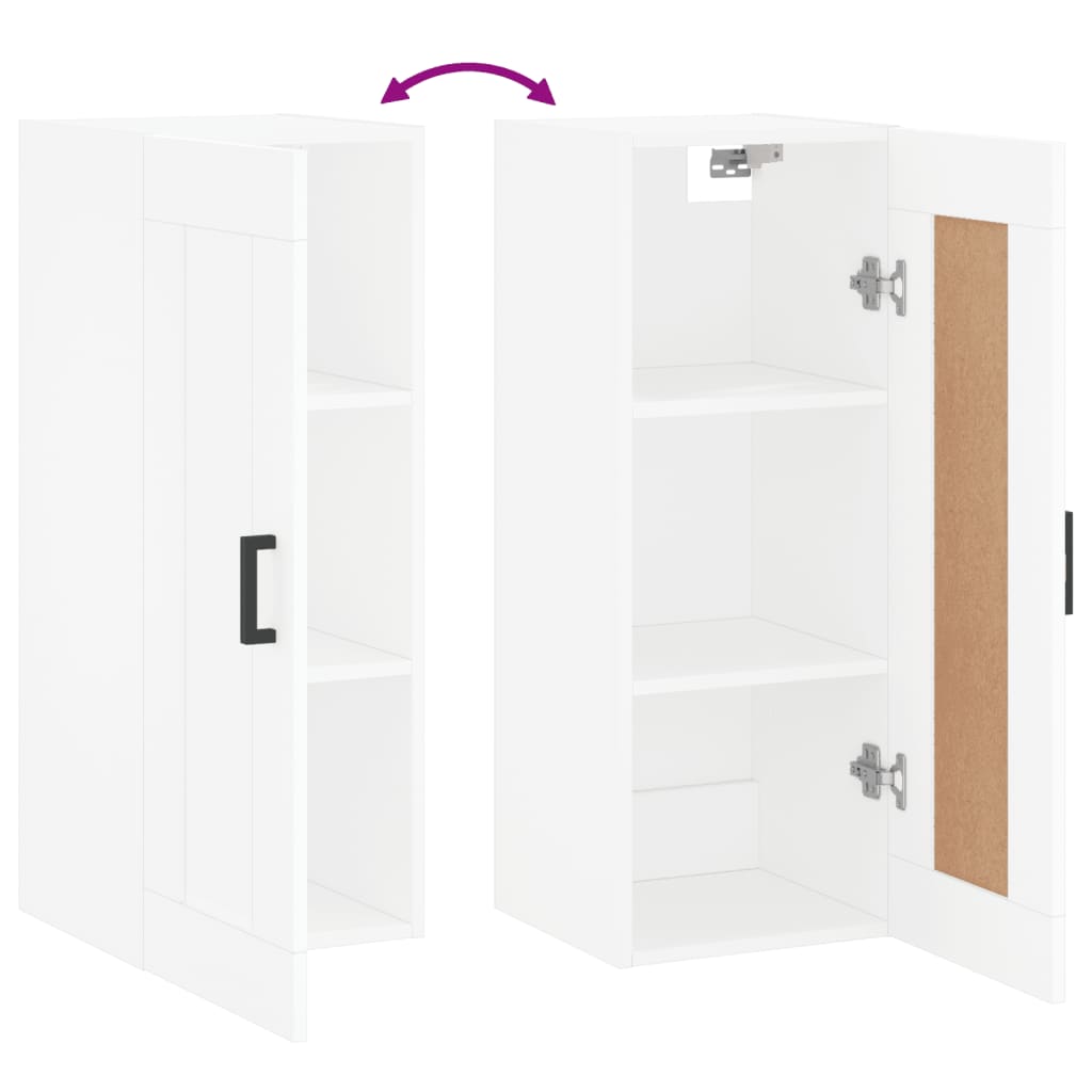 Dulap de perete, alb, 34,5x34x90 cm, lemn prelucrat — imaginea 10