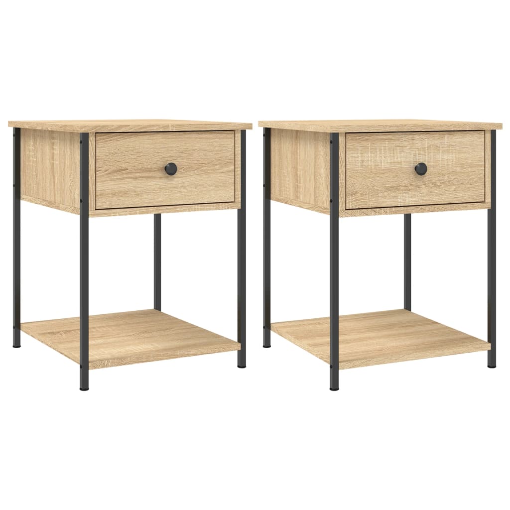 Noptiere, 2 buc., stejar sonoma, 44x45x58 cm, lemn prelucrat