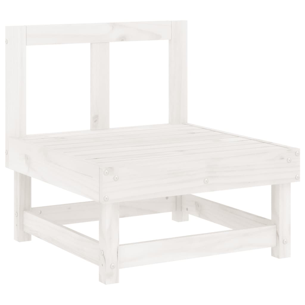 Set mobilier relaxare de gradina 5 piese alb lemn masiv de pin — imaginea 4